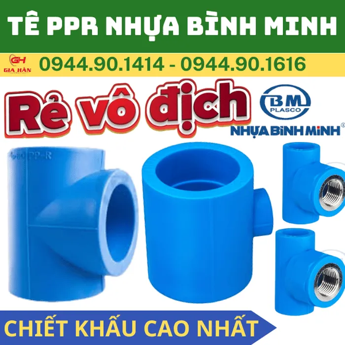 Tê PPR Nhựa Bình Minh l Chữ T PPR l Ba Chạc 90 PPR