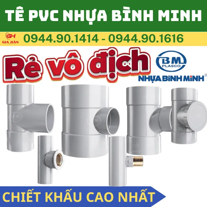 Tê Nhựa PVC Bình Minh l Chữ Tê PVC l Ba Chạc 90 PVC