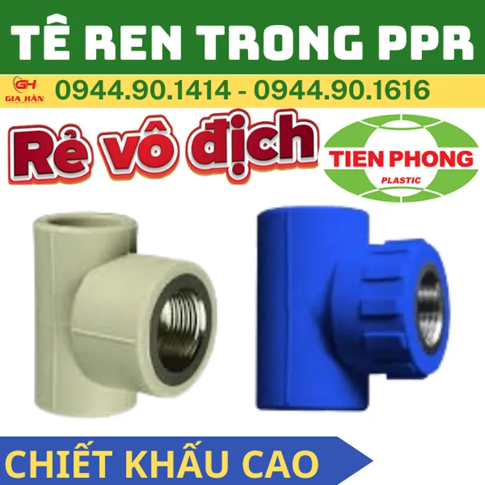 Tê Ren Trong PPR Tiền Phong | Chữ Tê PPR Ren Trong l Ba Chạc 90° Ren Trong
