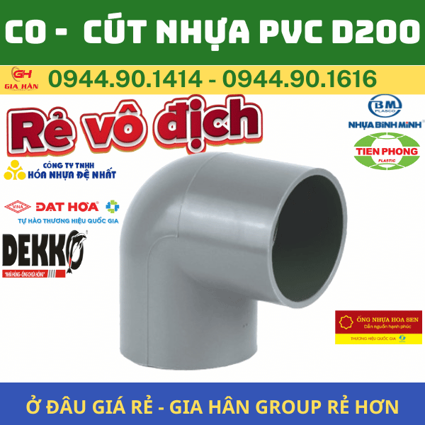 Co Nhựa PVC D200 l Phụ Kiện Ống Nước PVC l Giá Rẻ Nhất