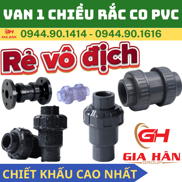 VAN 1 CHIỀU RẮC CO PVC