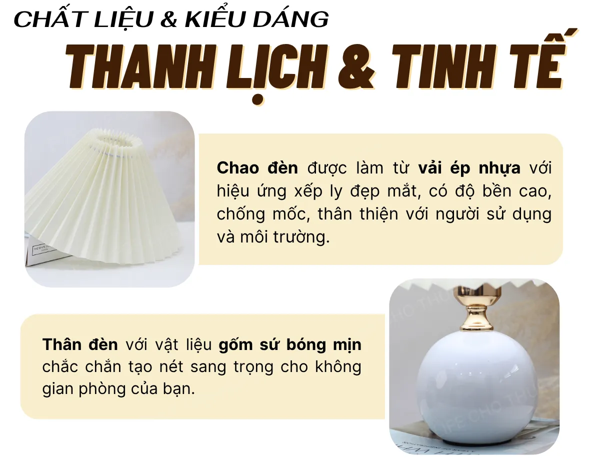 1. THÔNG SỐ KỸ THUẬT ĐÈN NGỦ ĐỂ BÀN MÃ S8