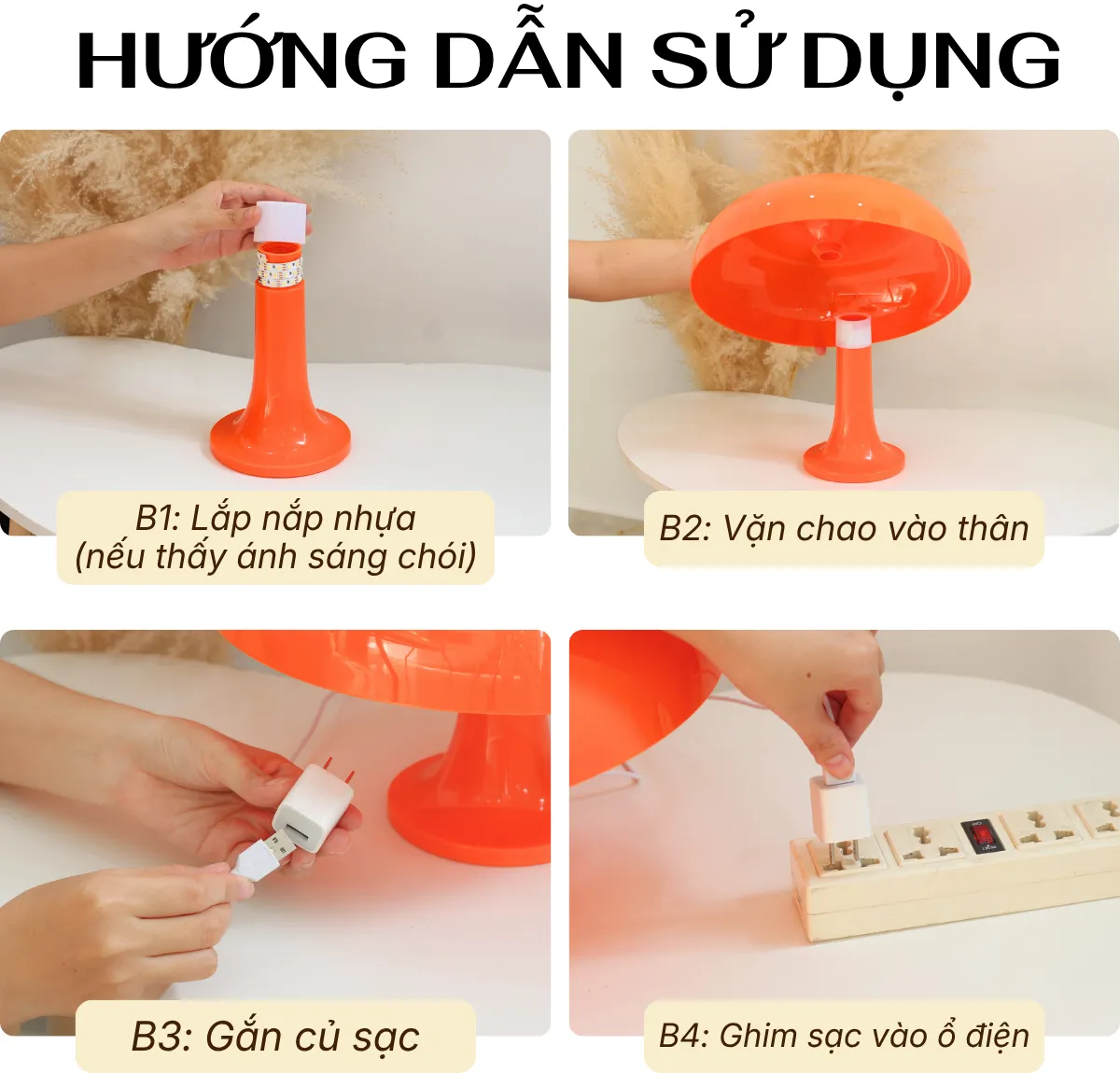 2. HƯỚNG DẪN SỬ DỤNG ĐÈN BÀN DECOR MÃ LUMO