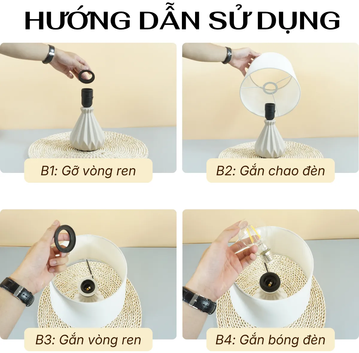 2. HƯỚNG DẪN SỬ DỤNG ĐÈN NGỦ ĐỂ BÀN MÃ S13