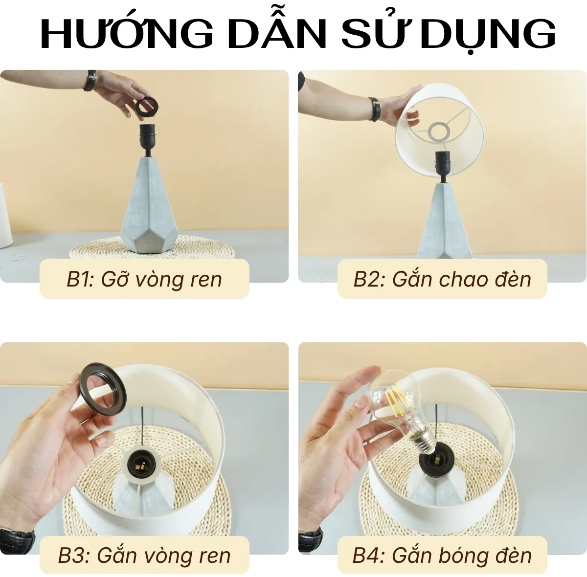 2. HƯỚNG DẪN SỬ DỤNG ĐÈN NGỦ ĐỂ BÀN MÃ S15