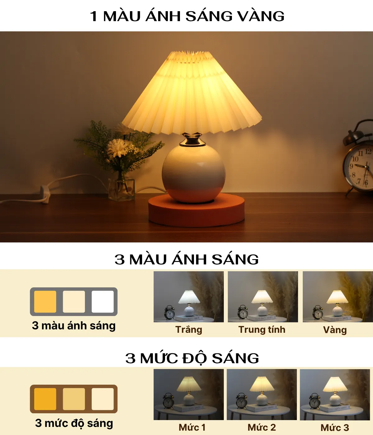 1. THÔNG SỐ KỸ THUẬT ĐÈN NGỦ ĐỂ BÀN MÃ S8