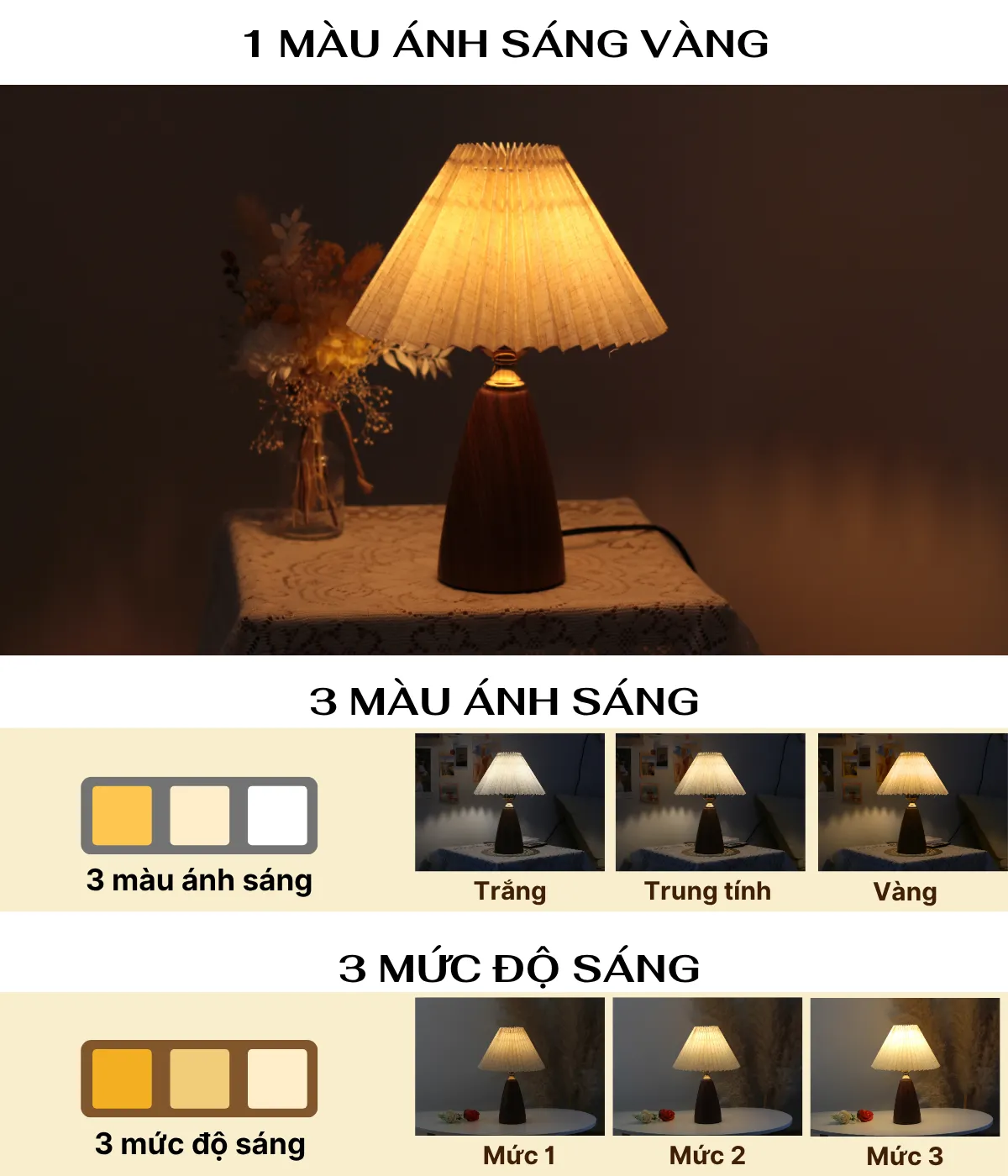 1. THÔNG SỐ KỸ THUẬT ĐÈN NGỦ ĐỂ BÀN MÃ T10