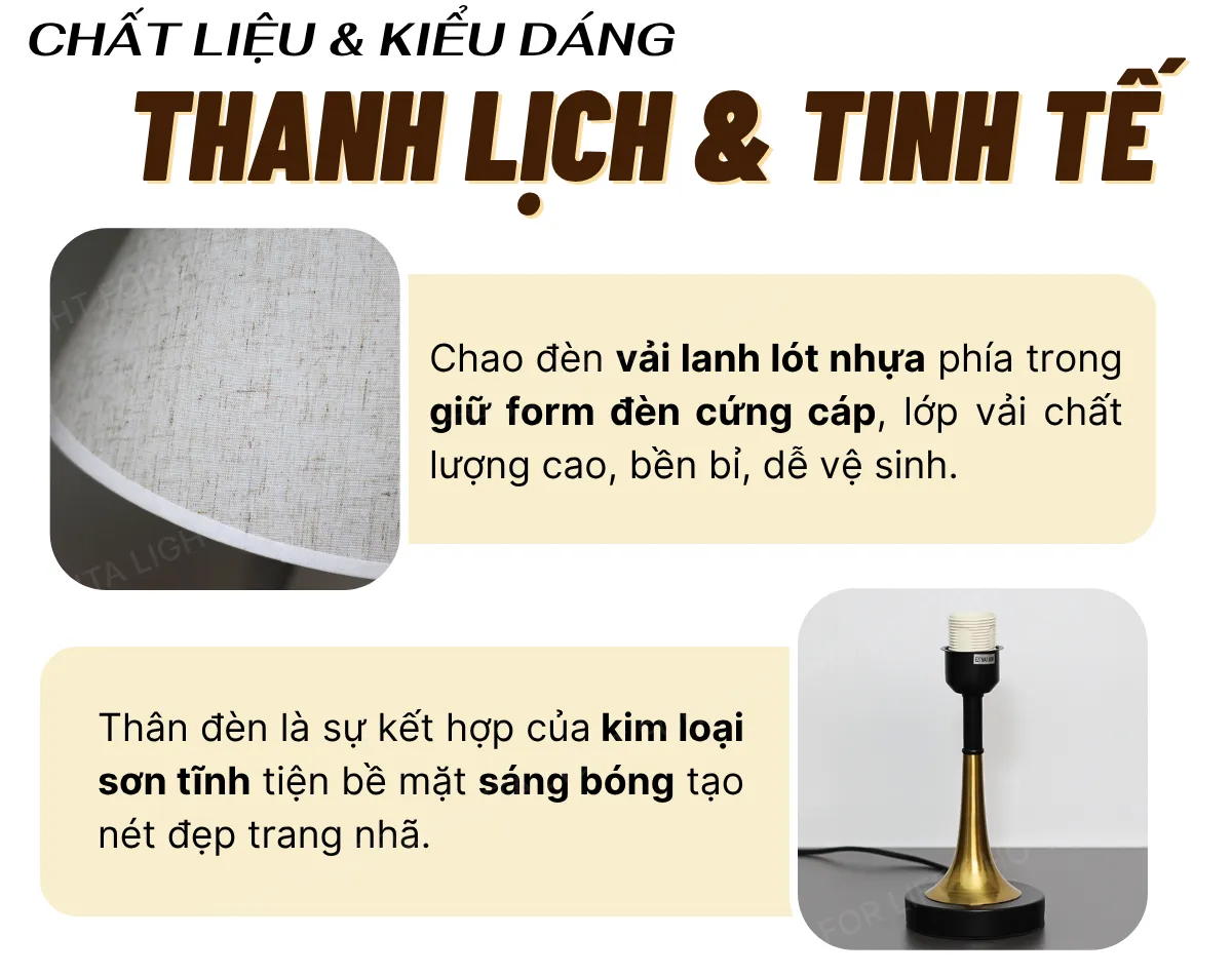 1. THÔNG SỐ KỸ THUẬT ĐÈN NGỦ ĐỂ BÀN MÃ T5