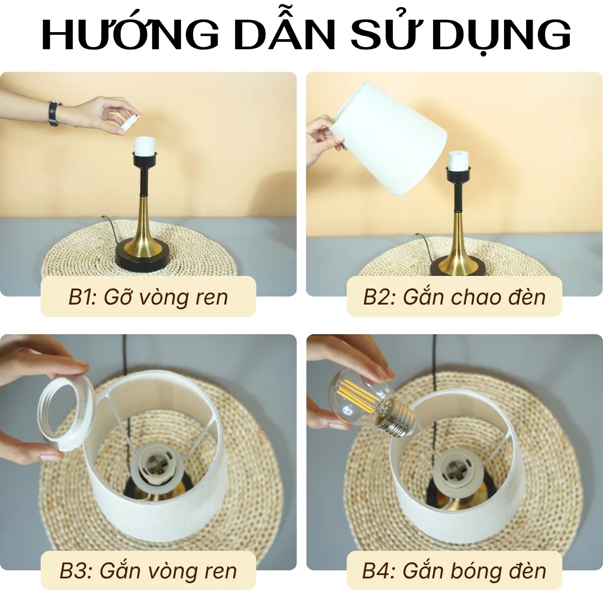 2. HƯỚNG DẪN SỬ DỤNG ĐÈN NGỦ ĐỂ BÀN MÃ T5