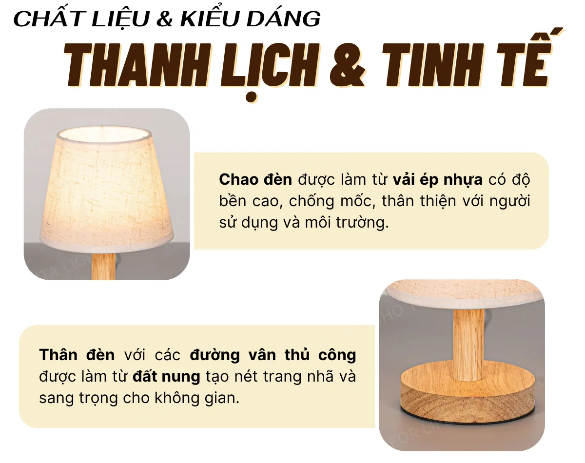 1. THÔNG SỐ KỸ THUẬT ĐÈN NGỦ ĐỂ BÀN MÃ G9
