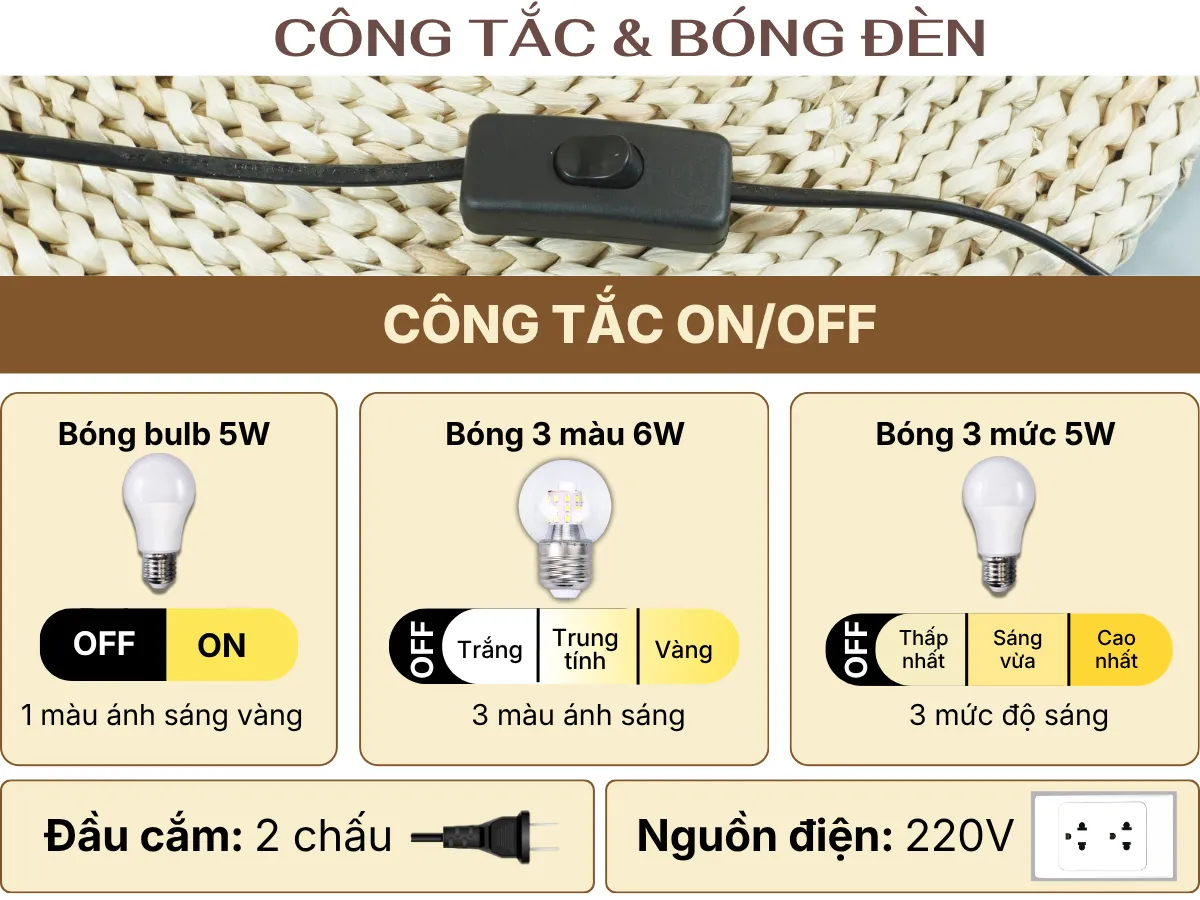 1. THÔNG SỐ KỸ THUẬT ĐÈN NGỦ ĐỂ BÀN MÃ S17