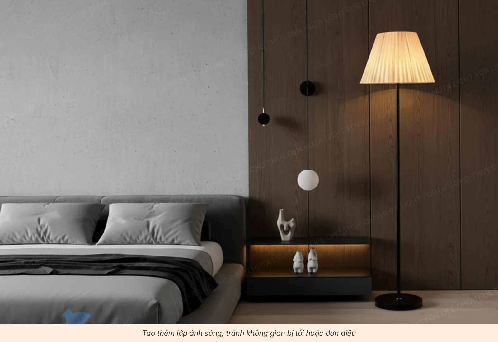 1.3 Đèn cây đứng - chiếu nền, tăng chiều sâu