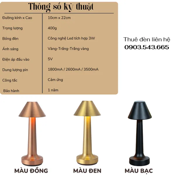 Cho Thuê Đèn Bàn Cảm Ứng Mã RESNONCUT