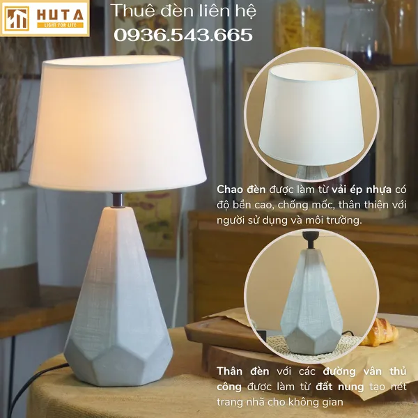 Cho Thuê Đèn Ngủ Thân Gốm Sứ Trang Trí Sự Kiện Mã S15