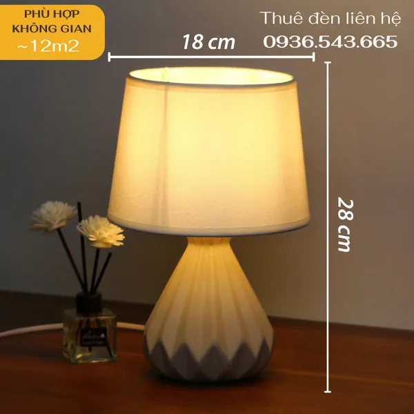 Cho Thuê Đèn Ngủ Thân Gốm Sứ Trang Trí Sự Kiện Mã S13