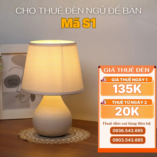 Cho Thuê Đèn Ngủ Thân Gốm Sứ Mã S1 | Decor Sự Kiện | Điều Chỉnh Ánh Sáng