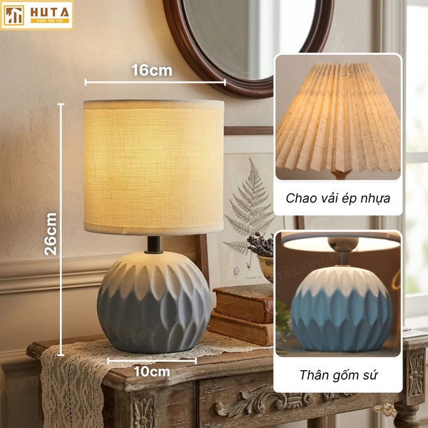 Cho Thuê Đèn Ngủ Mã S3 | Decor Không Gian | Thân Gốm Sứ