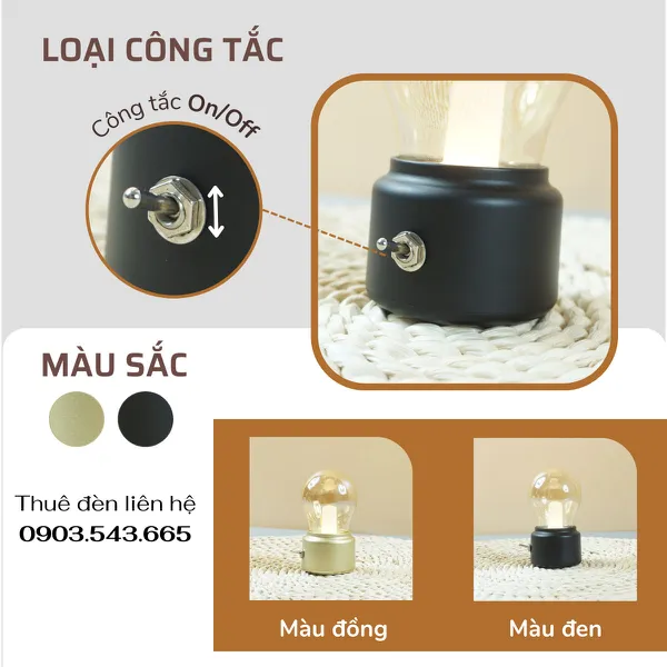 Cho Thuê Đèn Bàn Cảm Ứng Trang Trí Bàn Tiệc Mã MN1