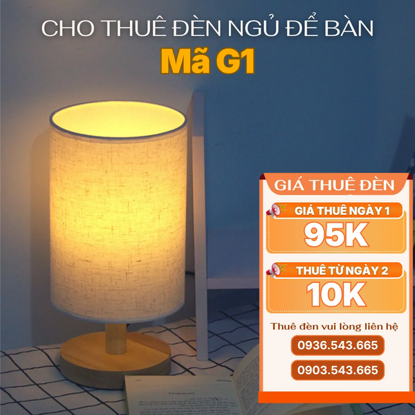 Cho Thuê Đèn Ngủ Decor Thân Gỗ Mã G1 | Điều Chỉnh Ánh Sáng | Kiểu Dáng Vintage