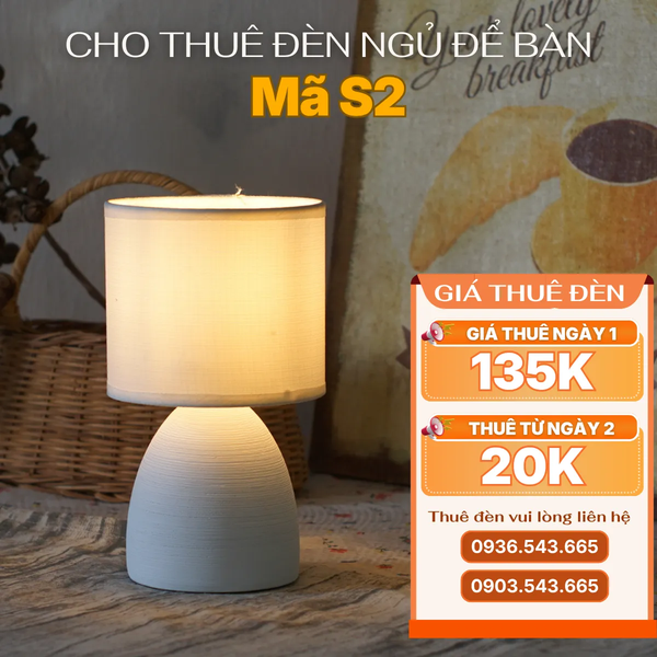 Cho Thuê Đèn Ngủ Thân Gốm Sứ Mã S2 | Decor Sự Kiện | Điều Chỉnh Ánh Sáng