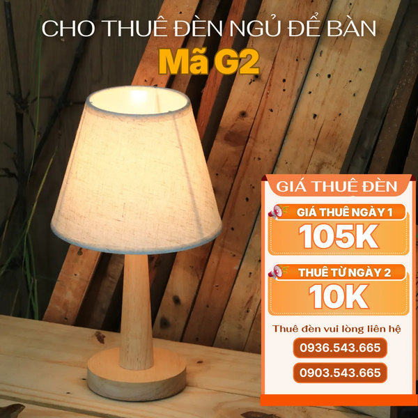 Cho Thuê Đèn Ngủ Thân Gỗ Mã G2 | Decor Không Gian | Thiết Kế Tối Giản