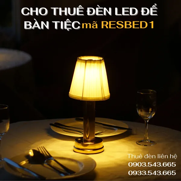 Cho Thuê Đèn Trang Trí Bàn Tiệc Mã RESBED1