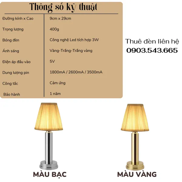 Cho Thuê Đèn Trang Trí Bàn Tiệc Mã RESBED1