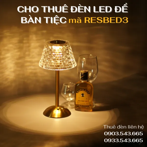 Cho Thuê Đèn Trang Trí Bàn Tiệc Mã RESBED3
