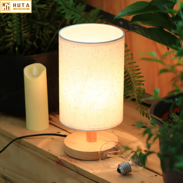 Cho Thuê Đèn Ngủ Decor Thân Gỗ Mã G1 | Điều Chỉnh Ánh Sáng | Kiểu Dáng Vintage