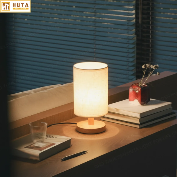 Cho Thuê Đèn Ngủ Decor Thân Gỗ Mã G1 | Điều Chỉnh Ánh Sáng | Kiểu Dáng Vintage