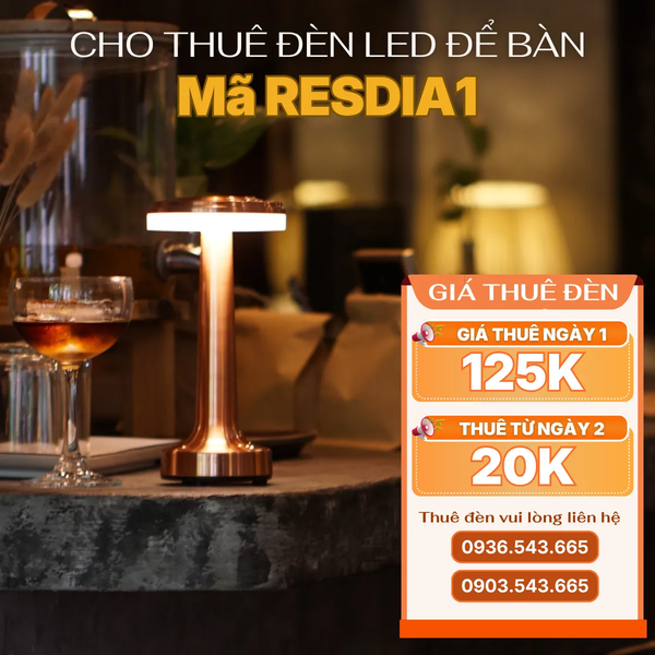 Cho Thuê Đèn Bàn Cảm Ứng Mã RESDIA1 | Decor Sự Kiện | Điều Chỉnh Độ Sáng