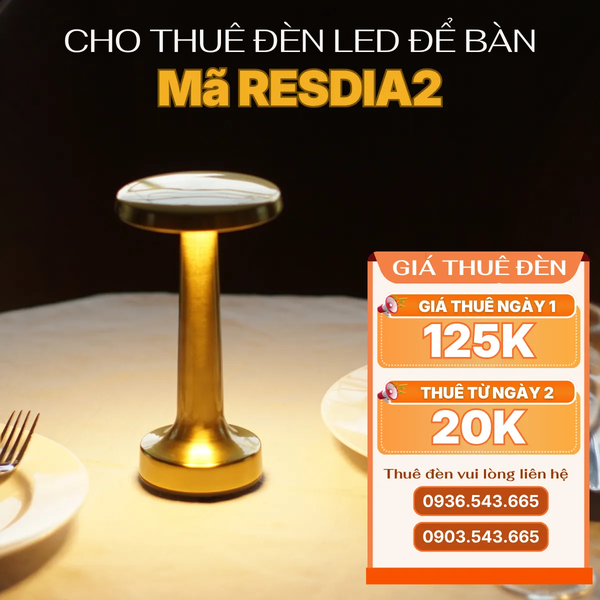 Cho Thuê Đèn Bàn Trang Trí Mã RESDIA2 | Decor Sự Kiện | Chạm Cảm Ứng