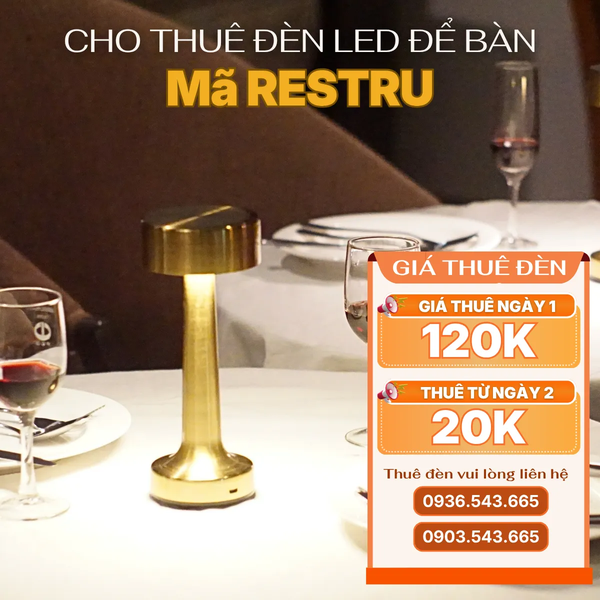 Cho Thuê Đèn Bàn Cảm Ứng Mã RESTRU | Điều Chỉnh Độ Sáng | Ba Màu Ánh Sáng