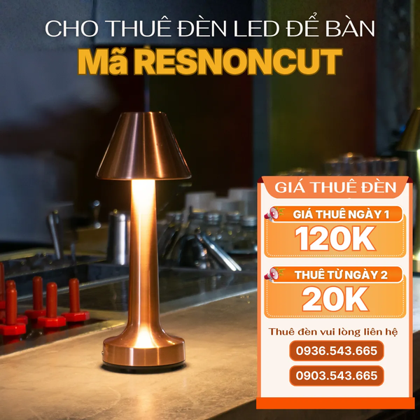 Cho Thuê Đèn Led Để Bàn Mã RESNONCUT | Chạm Cảm Ứng | Đèn Bàn Pin Sạc
