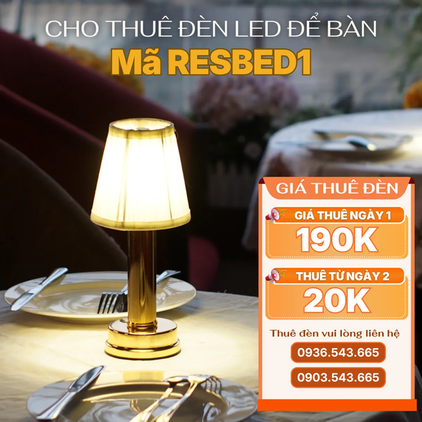 Cho Thuê Đèn Trang Trí Bàn Tiệc Mã RESBED1 | Chạm Cảm Ứng | Decor Sự Kiện