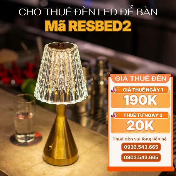 Cho Thuê Đèn Trang Trí Bàn Tiệc Mã RESBED2 | Decor Sự Kiện | Ba Màu Ánh Sáng