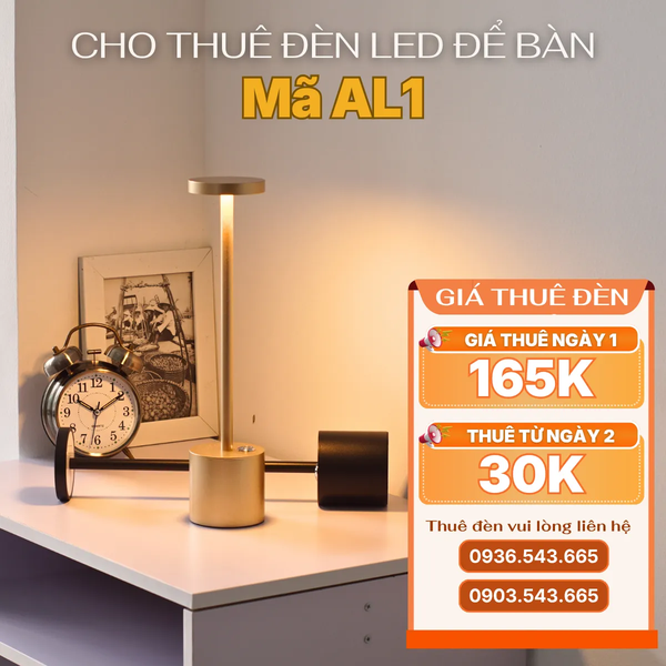 Cho Thuê Đèn Bàn Cảm Ứng Trang Trí Bàn Tiệc Mã AL1 | Điều Chỉnh Độ Sáng | Decor Sự Kiện