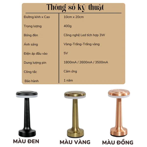 Cho Thuê Đèn Bàn Cảm Ứng Mã RESDIA1