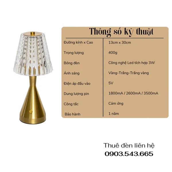 Cho Thuê Đèn Trang Trí Bàn Tiệc Mã RESBED2