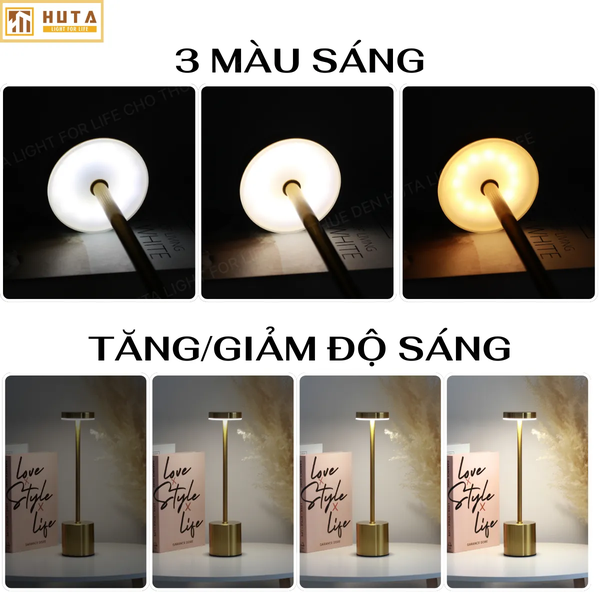 Cho Thuê Đèn Bàn Cảm Ứng Trang Trí Bàn Tiệc Mã AL1 | Điều Chỉnh Độ Sáng | Decor Sự Kiện