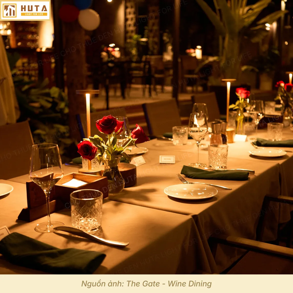 Cho Thuê Đèn Bàn Cảm Ứng Trang Trí Bàn Tiệc Mã AL1 | Điều Chỉnh Độ Sáng | Decor Sự Kiện