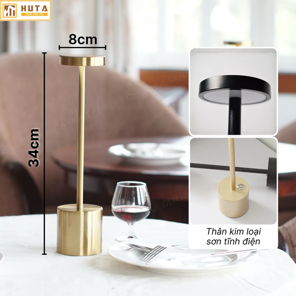 Cho Thuê Đèn Bàn Cảm Ứng Trang Trí Bàn Tiệc Mã AL1 | Điều Chỉnh Độ Sáng | Decor Sự Kiện