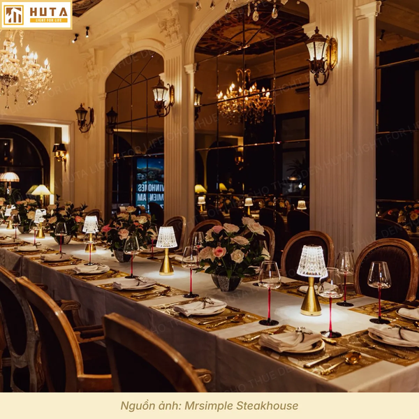 Cho Thuê Đèn Trang Trí Bàn Tiệc Mã RESBED2 | Decor Sự Kiện | Ba Màu Ánh Sáng