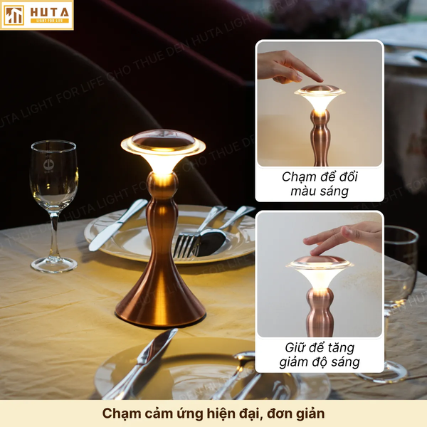 Cho Thuê Đèn Bàn Trang Trí Sự Kiện Mã RESCUP | Điều Chỉnh Độ Sáng | Pin Sạc Tích Điện