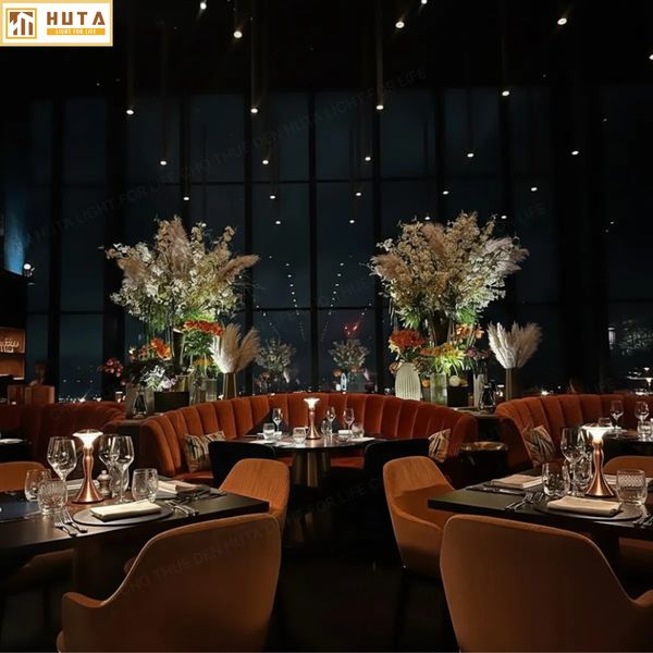 Cho Thuê Đèn Bàn Trang Trí Sự Kiện Mã RESCUP | Điều Chỉnh Độ Sáng | Pin Sạc Tích Điện