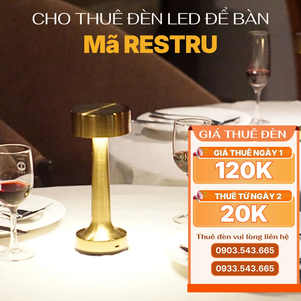 Cho Thuê Đèn Bàn Cảm Ứng Mã RESTRU | Điều Chỉnh Độ Sáng | Ba Màu Ánh Sáng