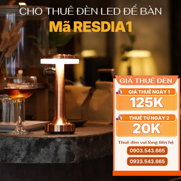 Cho Thuê Đèn Bàn Cảm Ứng Mã RESDIA1 | Decor Sự Kiện | Điều Chỉnh Độ Sáng
