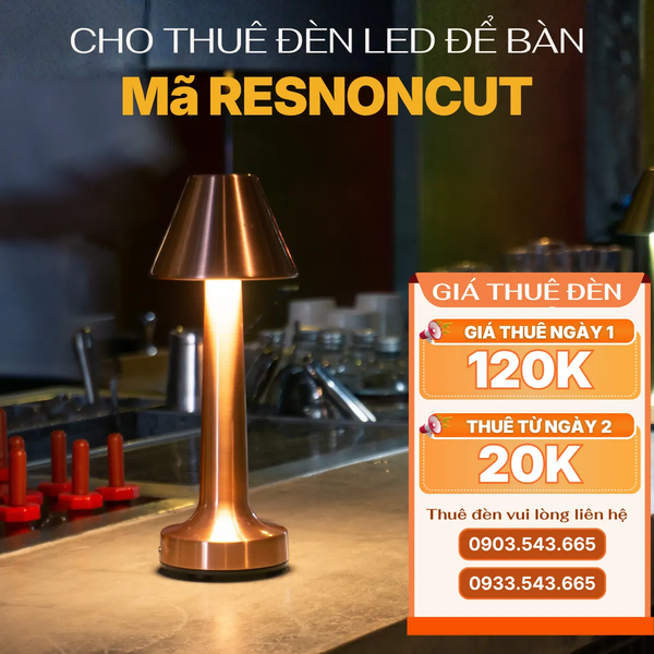Cho Thuê Đèn Led Để Bàn Mã RESNONCUT | Chạm Cảm Ứng | Đèn Bàn Pin Sạc