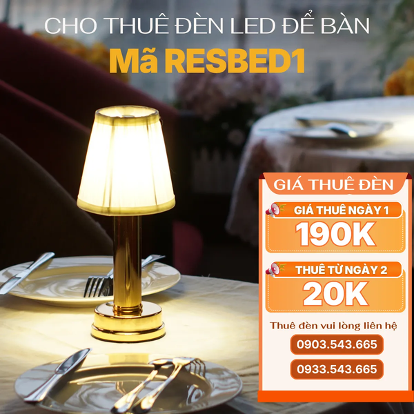 Cho Thuê Đèn Trang Trí Bàn Tiệc Mã RESBED1 | Chạm Cảm Ứng | Decor Sự Kiện