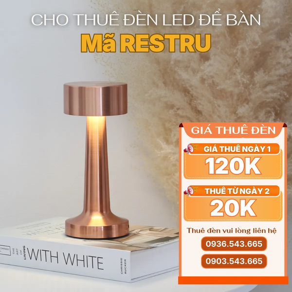 Cho Thuê Đèn Bàn Cảm Ứng Mã RESTRU | Điều Chỉnh Độ Sáng | Ba Màu Ánh Sáng
